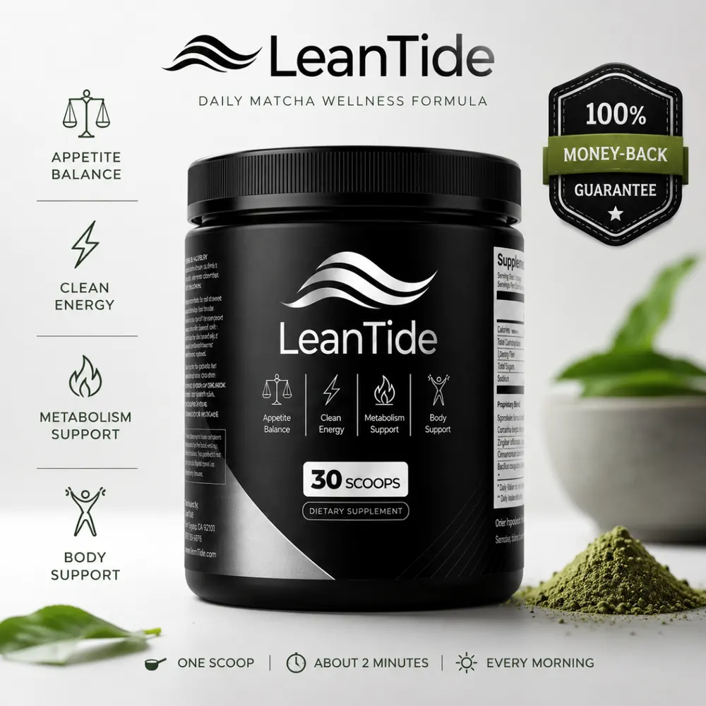 LeanTide daily matcha jar